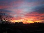 Au dernier étage d’un bâtiment et j’ai été émerveillé par la beauté du coucher du soleil.
